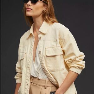 Anthropologie Maeve Corduroy Shirt Jacket Soft Cream Pockets Oversized
M Shacket